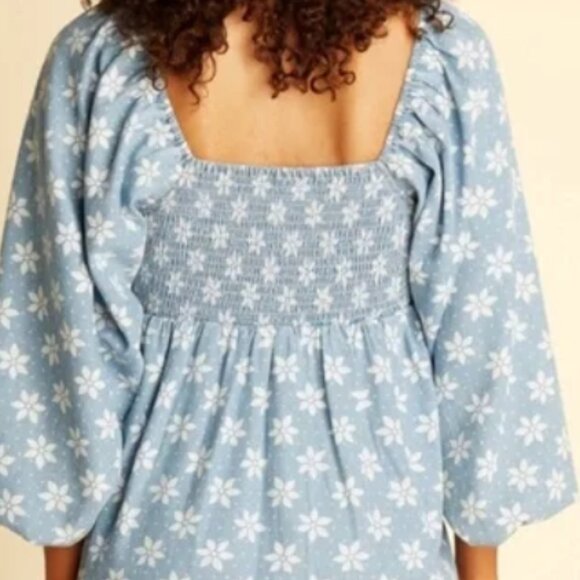 NEW BILLABONG x Wrangler "Just A Dream" Baby Doll Denim Dress Blue, Size XS - Picture 8 of 16